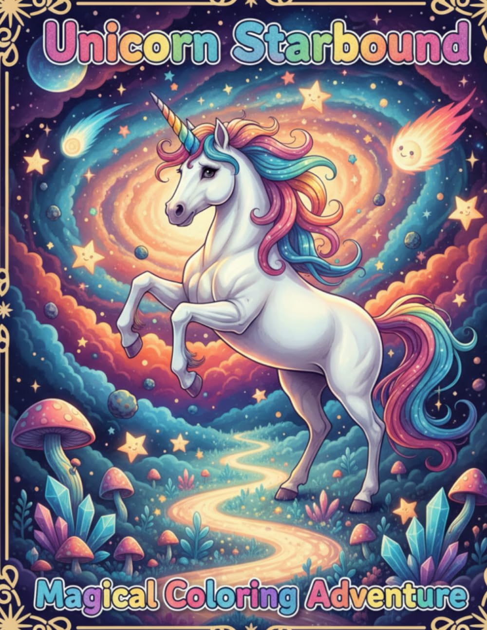 Unicorn Starbound: Magical Coloring Adventure: Cute and Whimsical Unicorn Coloring Pages for Kids Ages 4–8 | Relaxation and Creative Fun