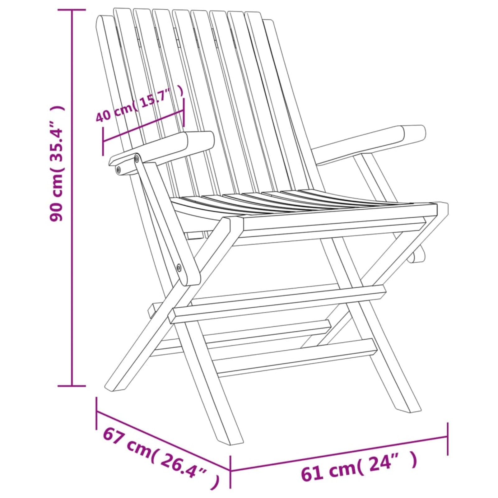 Mobili Sedie da Giardino Pieghevoli 8Pezzi 61x67x90cm Legno Massello Teak, Sedie da Esterno, Sedie da Pranzo per Giardino, Arredo Seggiole Giardino Arredi da Esterni, Esterno,Patio Decor Casa