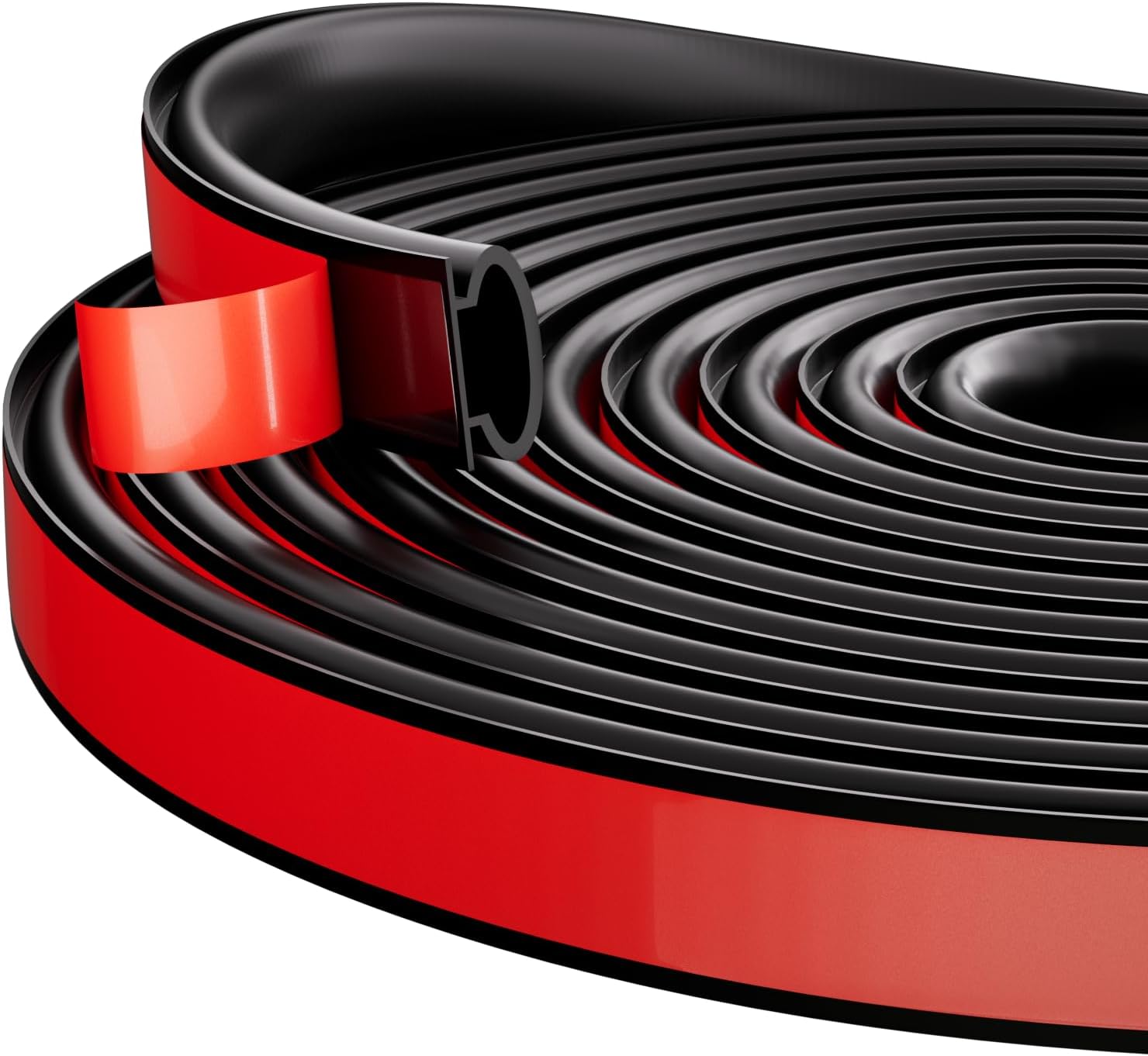 KAYLEINSTER 15M Black D-Shape Rubber Door Draught Excluder Strip | Self-Adhesive Weather Stripping for Doors & Windows | Seals 2.5-5.5mm Large Gaps | Waterproof Soundproof Door Seal