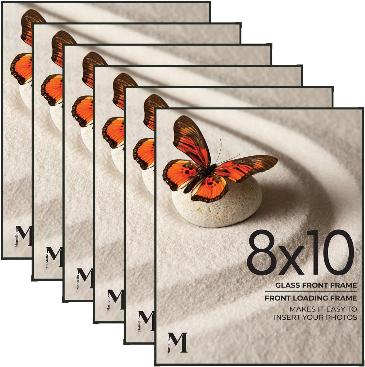 Mantello Essentials Sleek Black 8x10 Picture Frame Set - Pack of 6