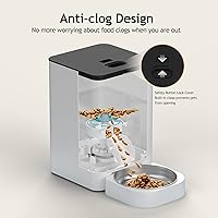 Vista 3 de VOLUAS Comederos automáticos para gatos, comedero cronometrado para mascotas para gatos y perros con dispensador de alimentos secos, bolsa
