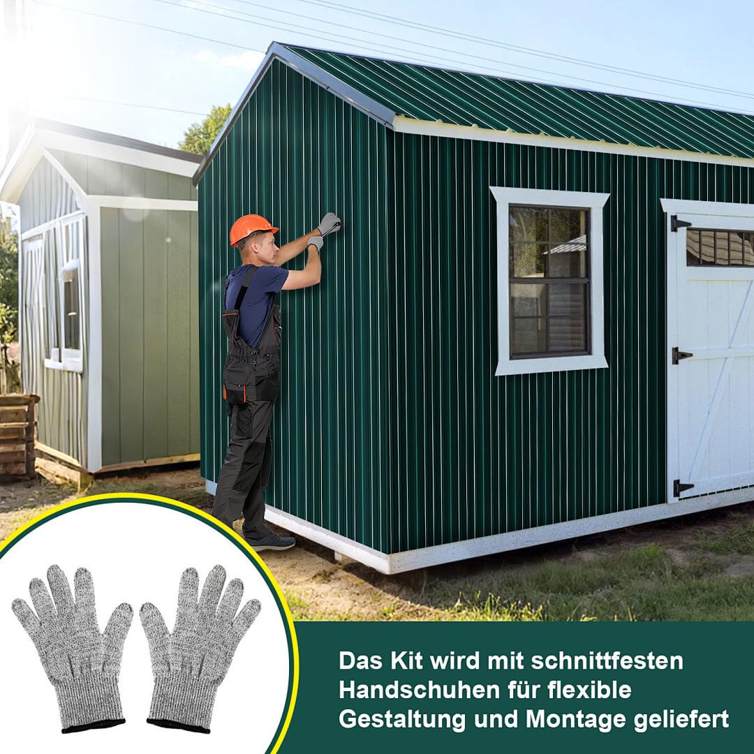 Zestaw 24 arkuszy profilowanych, blachy trapezowej, płyty dachowe, płyty z blachy falistej do dachu 129 x 46 cm, 14 m², metalowe, blachy dachowe z blachy stalowej, do wiaty, domku na narzędzia