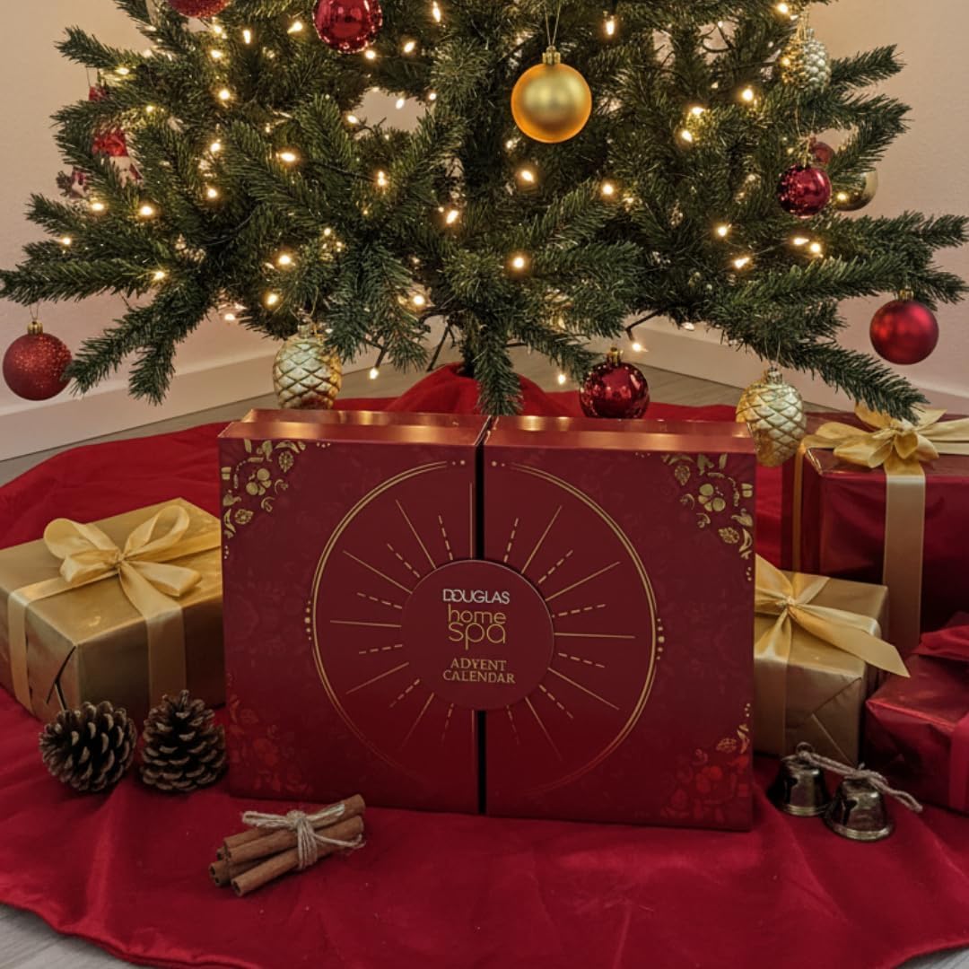 Douglas Calendario de Adviento 2025 Mujeres Lujo Spa Beauty, valor 270 €, 24 productos cosméticos y de cuidado para mujeres y niñas, calendario de Adviento, incluye ambientador JUNG