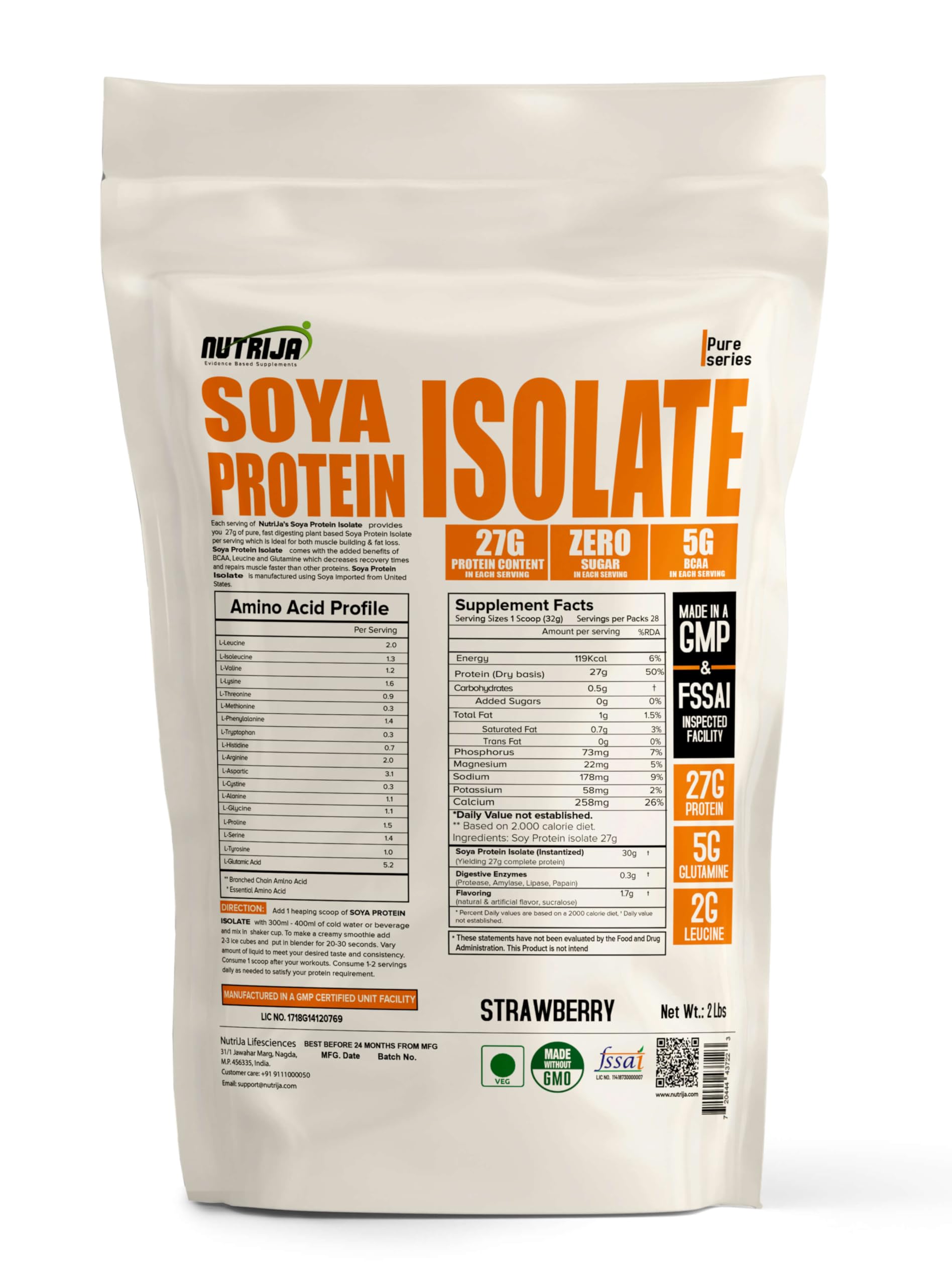 NutriJa Soya Protein Isolate 90% with Added Digestive Enzymes for Optimal Absorption | Vegan Plant Based Protein Powder | Non-GMO 28 Serving 2 LBS Caffe Mocha — Amazon image 4