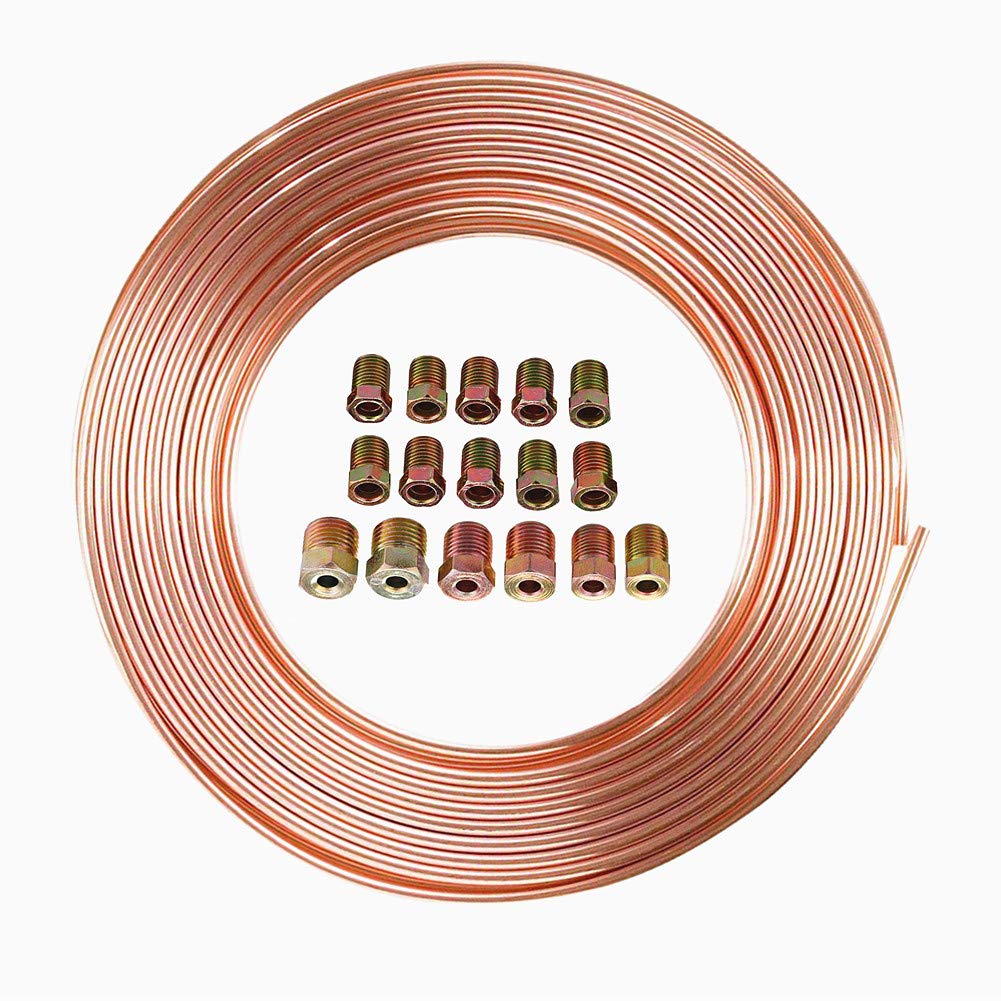 X AUTOHAUX 3/16" Brake Line Tubing – 25ft Coil – Army Green PVF Coated – Rust Resistant