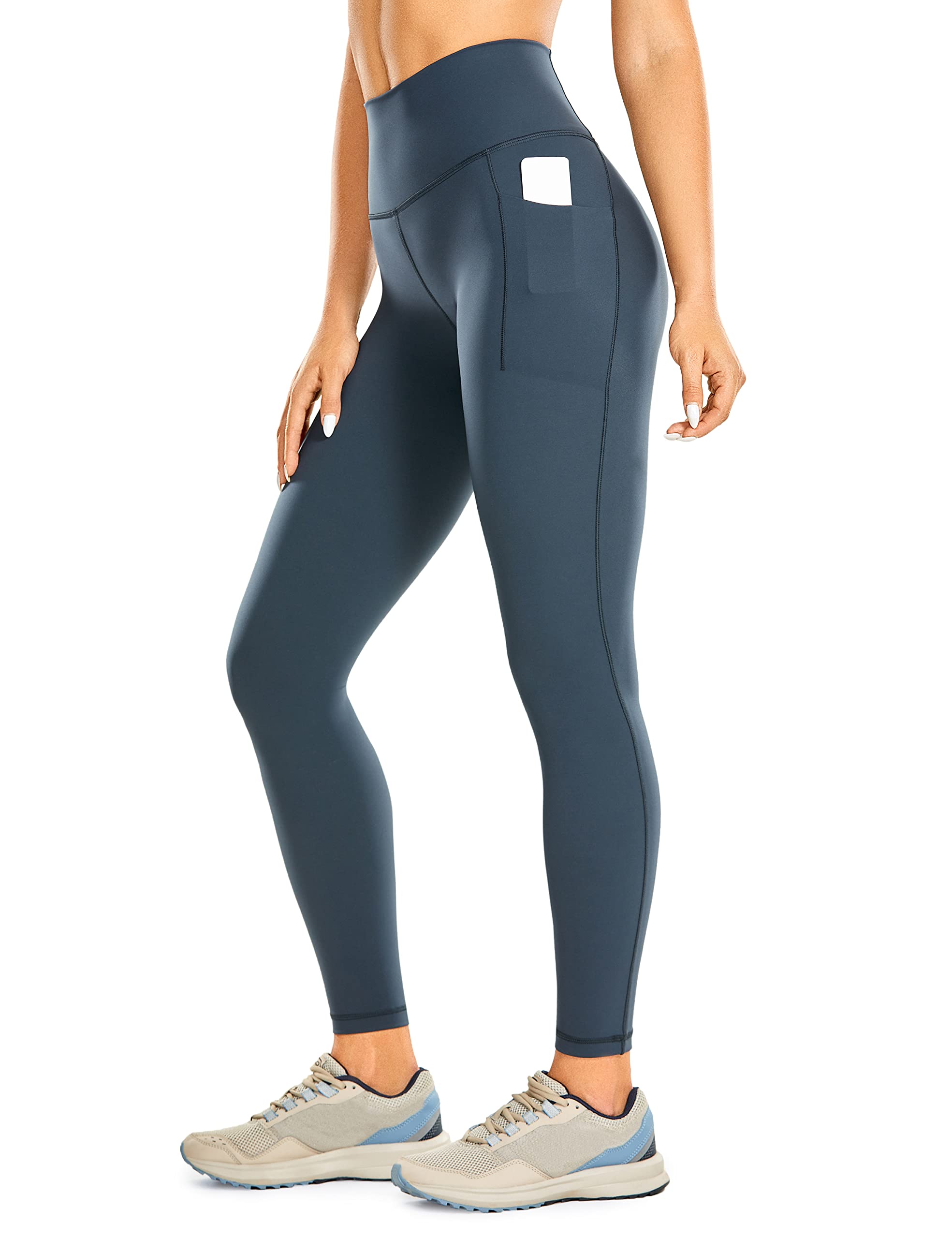 CRZ YOGA Women's Flex Sculpt Workout Leggings 25 Inches - High Waist Athletic Compression Leggings with Pockets