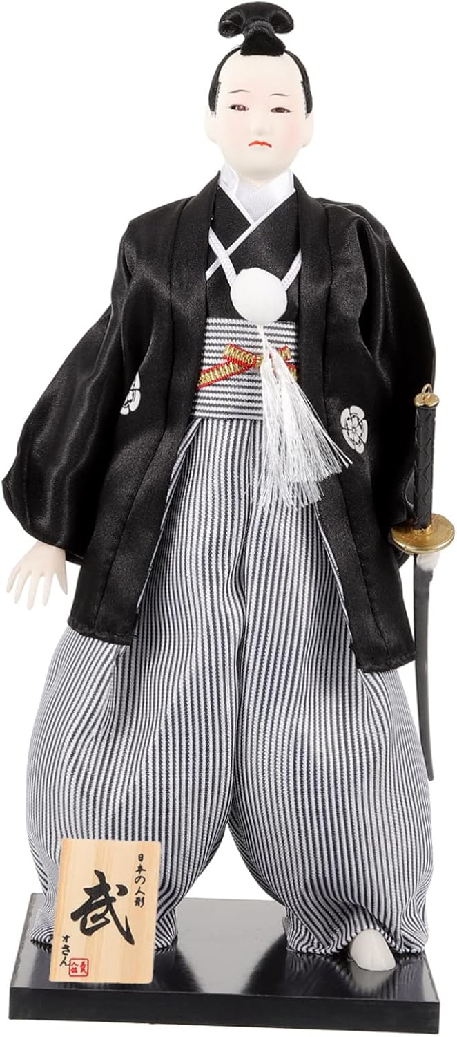 Japanese Samurai Doll Kimono Statue Decorative Figure for Japanese Decor Theme