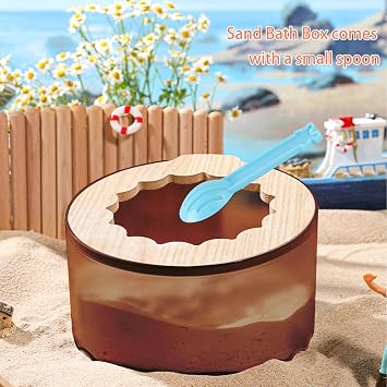 Marchul Hamster Sand Bath Container, Hamsters Sand Bath Box with Cleaning Scoop, Brown Hamsters Bathtub Bathroom Toilet, Hamster Litter Box for Dwarf Hamster, Syrian Hamsters, Gerbil, Easy to Clean