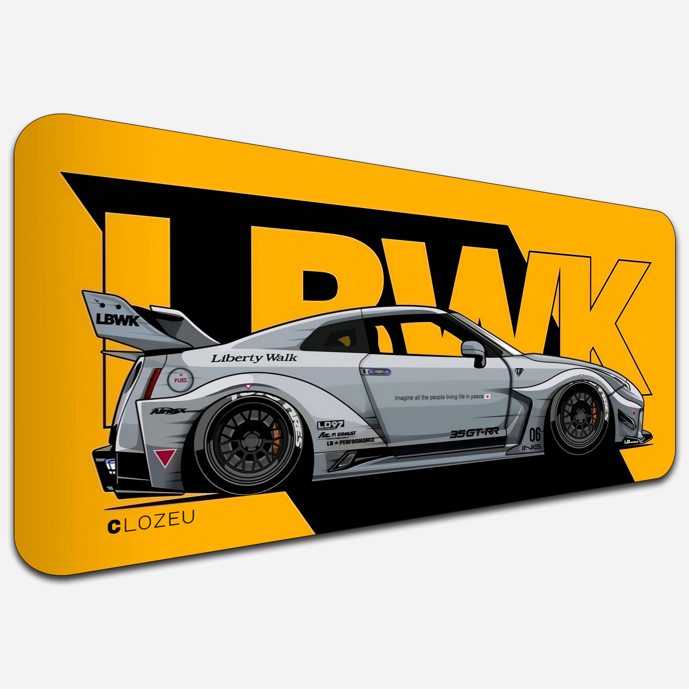 Mouse Pad, Large Extended Desk Mouse Pad, Non-Slip Spill-Resistant Mousepad with Special-Textured Surface,Gamer/Office/Home 585mm x 280mm (Mouse Pad L_Yellow Car I)