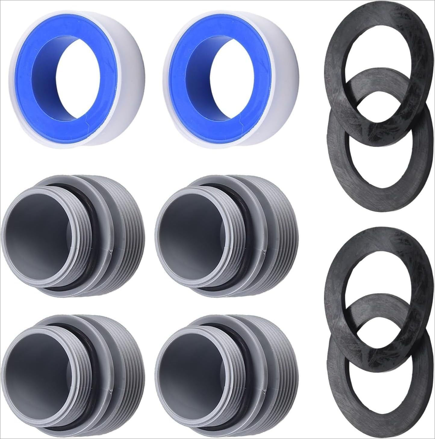 Starring As Shown In The Figure Replacement Pool 4560 Hose Conversion Adapters Kit For Intex 40Mm To 1 1/2 Inch, Conversion Kit For Intex Pool Hose Connector Pool Pump Sand Filter Above Ground Part (4*Adapters+2*Belt)