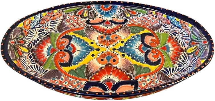 Handmade Talavera Large Oval Serving Platter 18 inches,