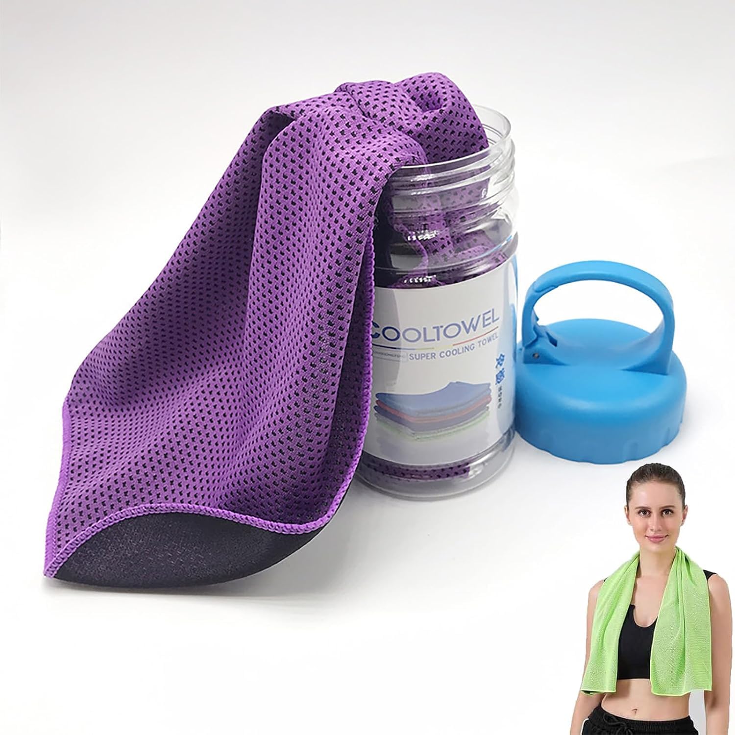 Cooling Towels, Ice Cool Microfibre Towel For Neck, Stay Cool Ice Towel, Quick Drying Ice Towel Cooling Towel, Soft Breathable For Gym, Yoga, Golf, Running, Camping & Hot Weather (Purple)