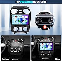 Vista 2 de 4+64G Android 15 Estéreo de coche para VW Beetle 2004-2010 con Carplay inalámbrico Android Auto, 9 pulgadas 1280 * 720P IPS pantalla táctil