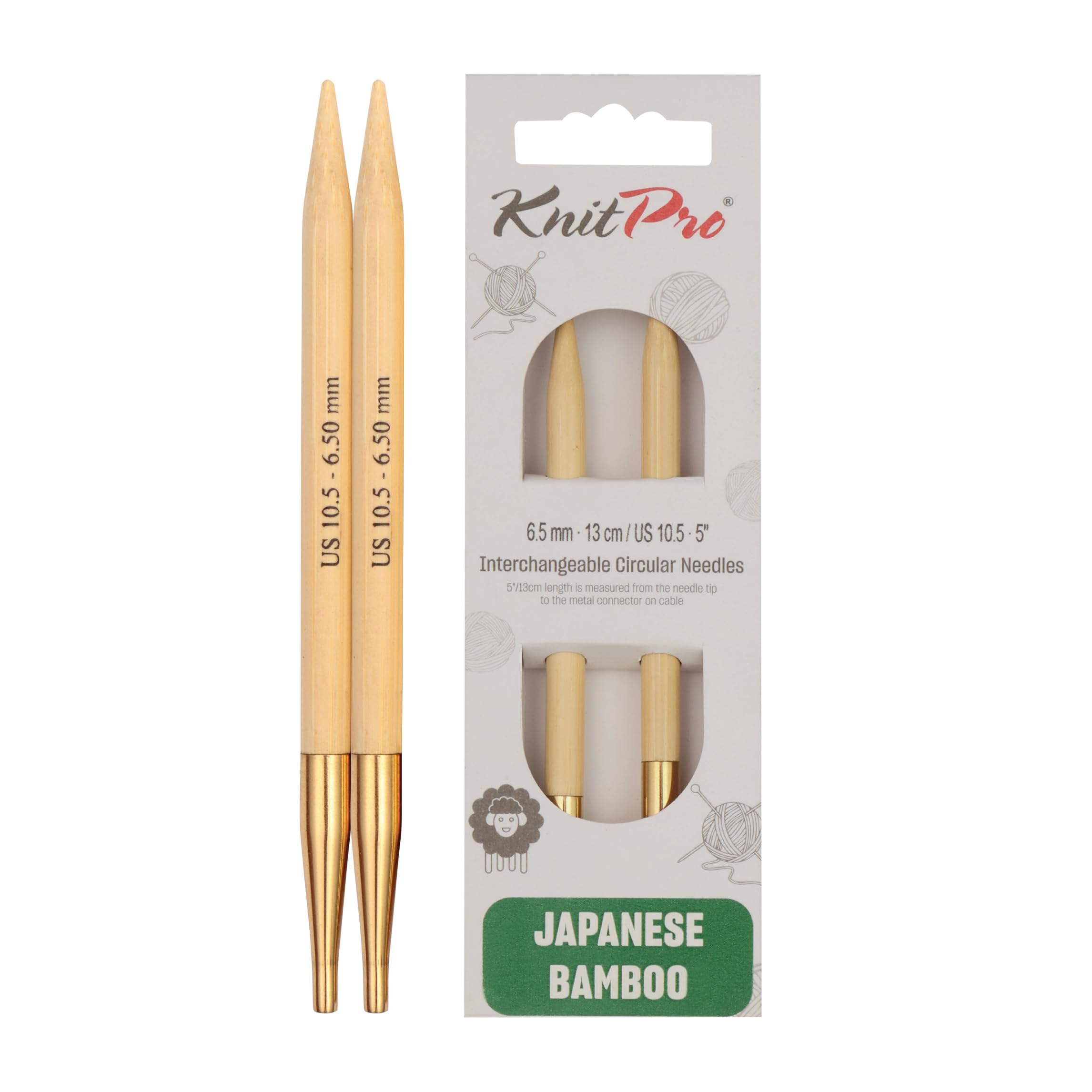 KnitPro Bamboo Interchangeable Circular Needles 5" (13cm) | 6.50mm
