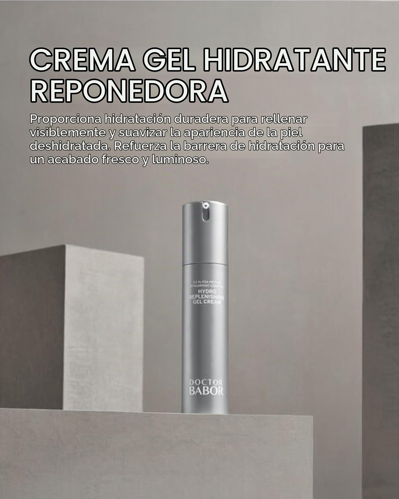 DOCTOR BABOR Hydro Replenishing Gel Cream | Fórmula gel-crema ligera e hidratante para pieles secas | Hidratación las 24 horas además de frescura y suavidad | vegano | 50ml