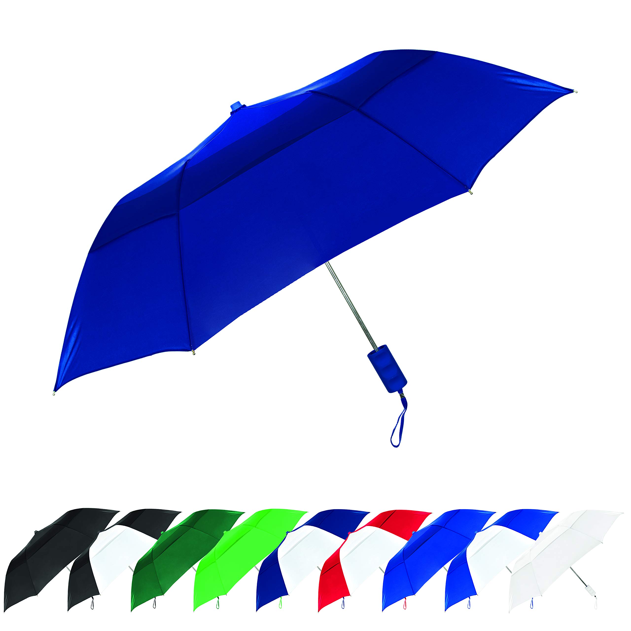 STROMBERGBRAND UMBRELLAS The Vented Windproof 42" Small Compact Windproof Automatic Open Folding Umbrella for Rain, Wind & Sun, Strong Durable