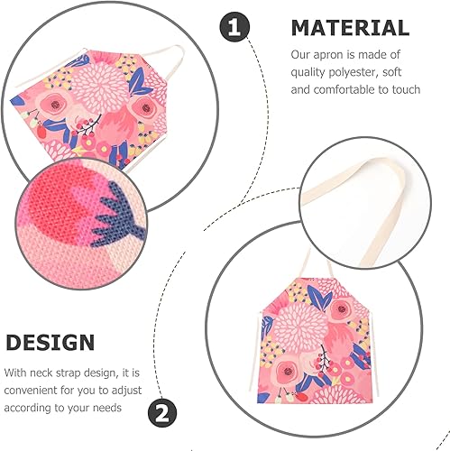 Miniatura 5 de KESYOO Cooking Kitchen Apron BBQ Apron Barista Apron Waterproof Bib Aprons Wipe for Men Women Pink