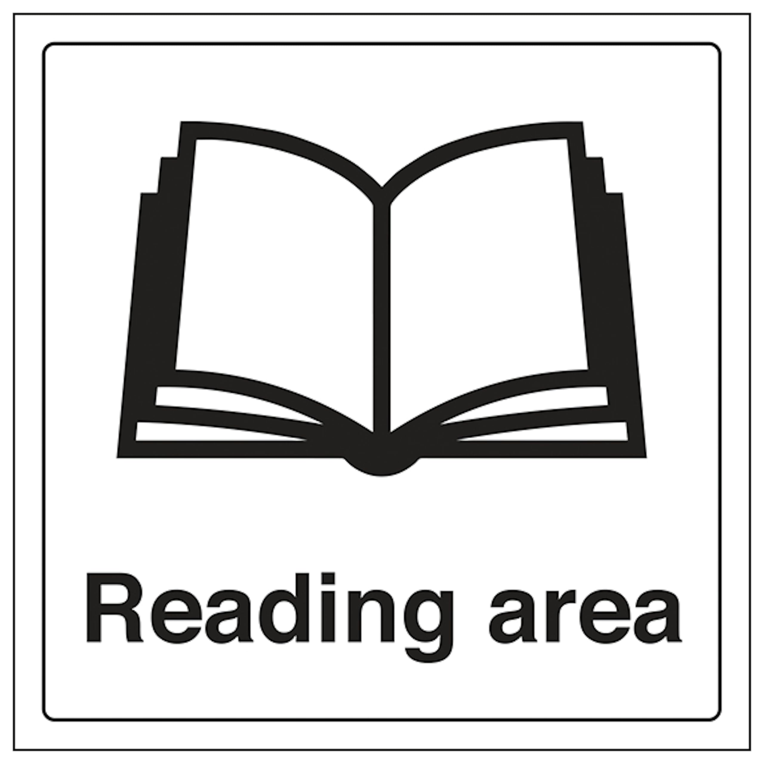 V Safety Reading Area 200 x 200 mm - Glow In The Dark 1mm Rigid Plastic Safety Sign