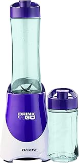 Ariete 563 Drink’NGo Blender con Bottiglia Portatile, Chiusura Ermetica, Lame Acciaio Inox, Doppia Bottiglia in Dotazione (570ml, 400ml), 300 W, Viola