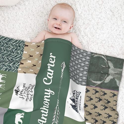 Miniatura 6 de Mantas y sombreros personalizados de Woodland Baby - Mantas personalizadas para niños y niñas