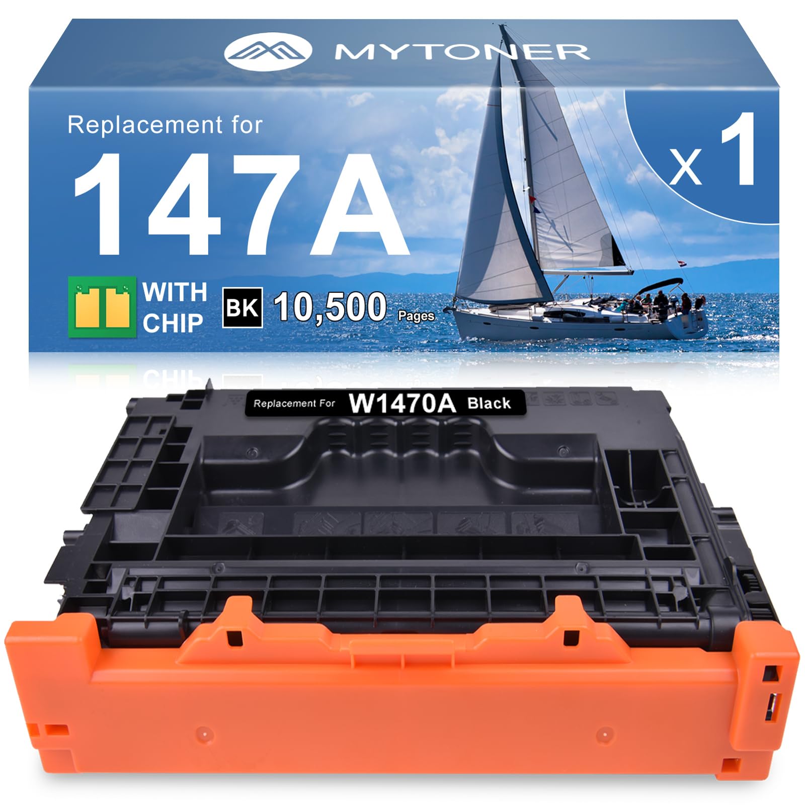 147A Black Toner Cartridge (with Chip) Compatible Replacement for HP 147A 147X W1470A W1470X High Yield Toner for Enterprise M610 M611 M612 MFP M634 M635 M636 Printer (1 Pack)