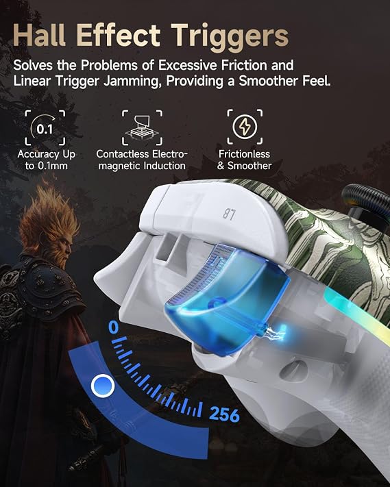 EasySMX Best Gift, PC Controller X15 Enhanced Wireless Bluetooth Controller with Hall Joysticks/Hall Triggers/RGB Lighting, No Stick Drift, No Dead Zone - Work for Windows PC, Android, Steam Switch