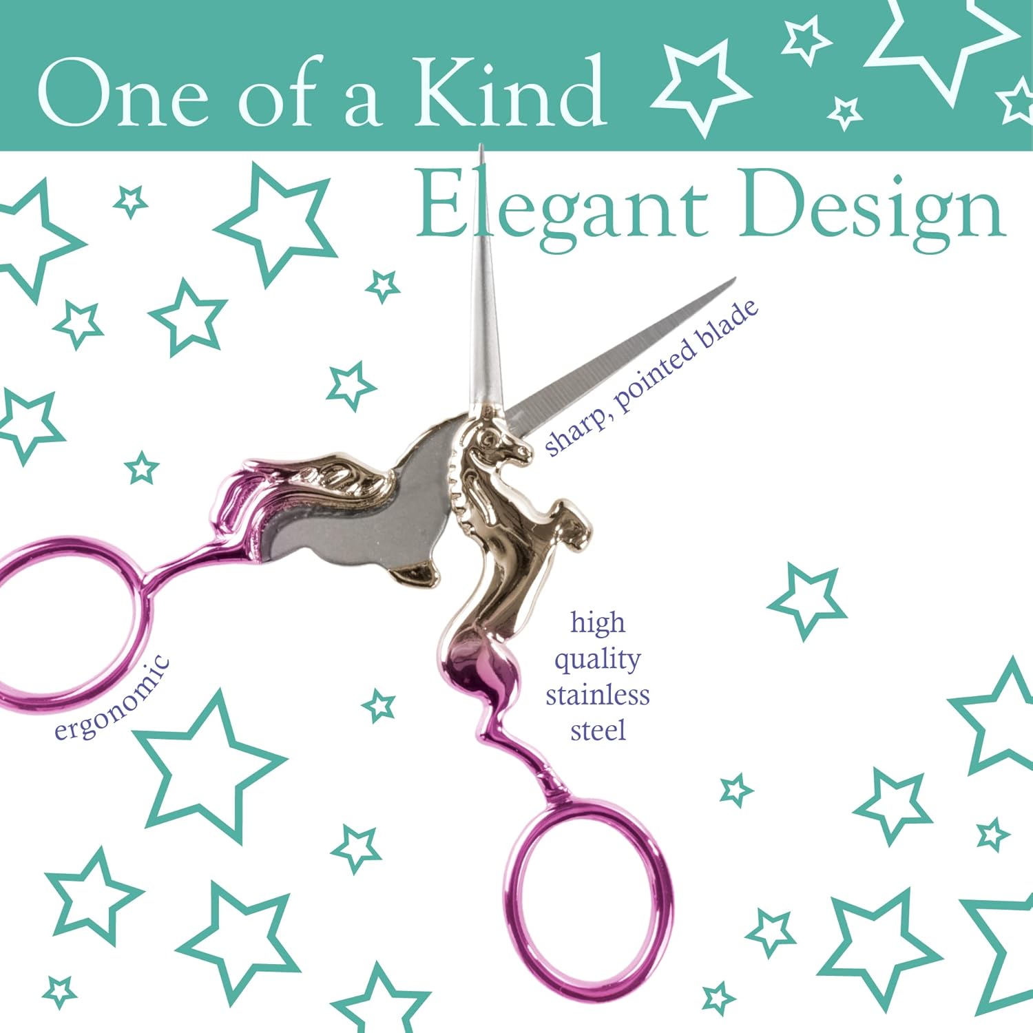 JubileeYarn Unicorn Embroidery Craft Stainless Steel Scissors - Gradient - 10 Pairs