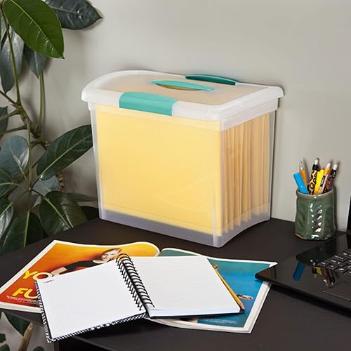 Miniatura 7 de Sterilite Contenedor grande de almacenamiento apilable con tapa y asa de cierre, contenedor de plástico para organizar archivos de oficina,