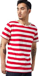 Striped T Shirt for Men Sailor Tee Red White Black Blue Stripes Top Summer Beach