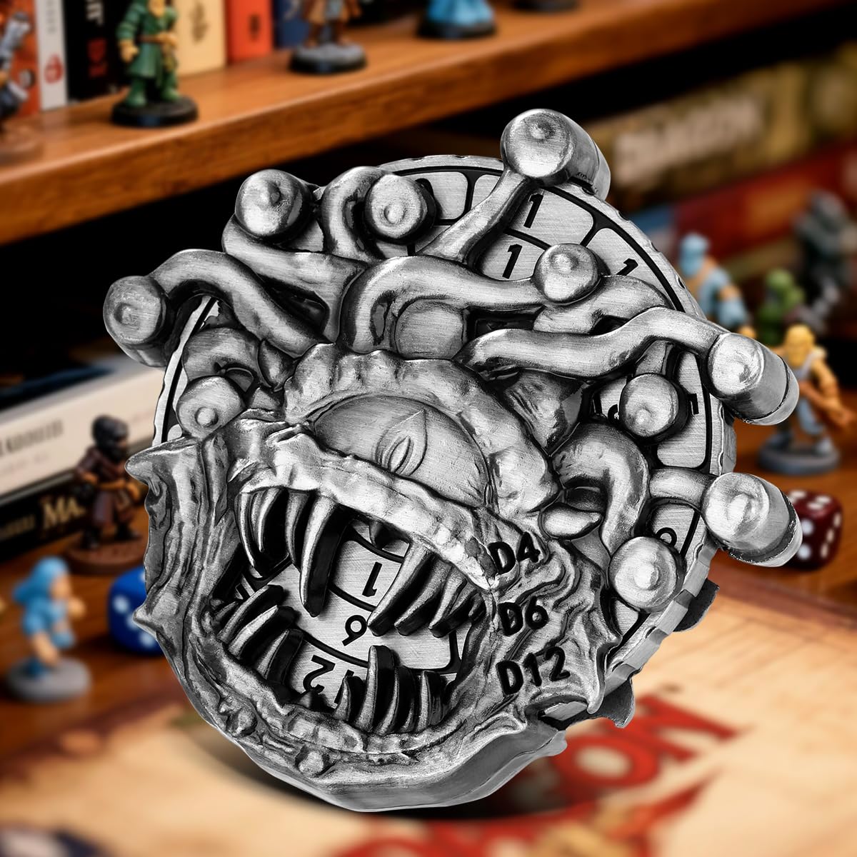 7-in-1 Beholder Fingertip Gyro, DND Wheel Dice Spiner, DND Starter Set, 7-in-1 Metal Dice Set - Image 4
