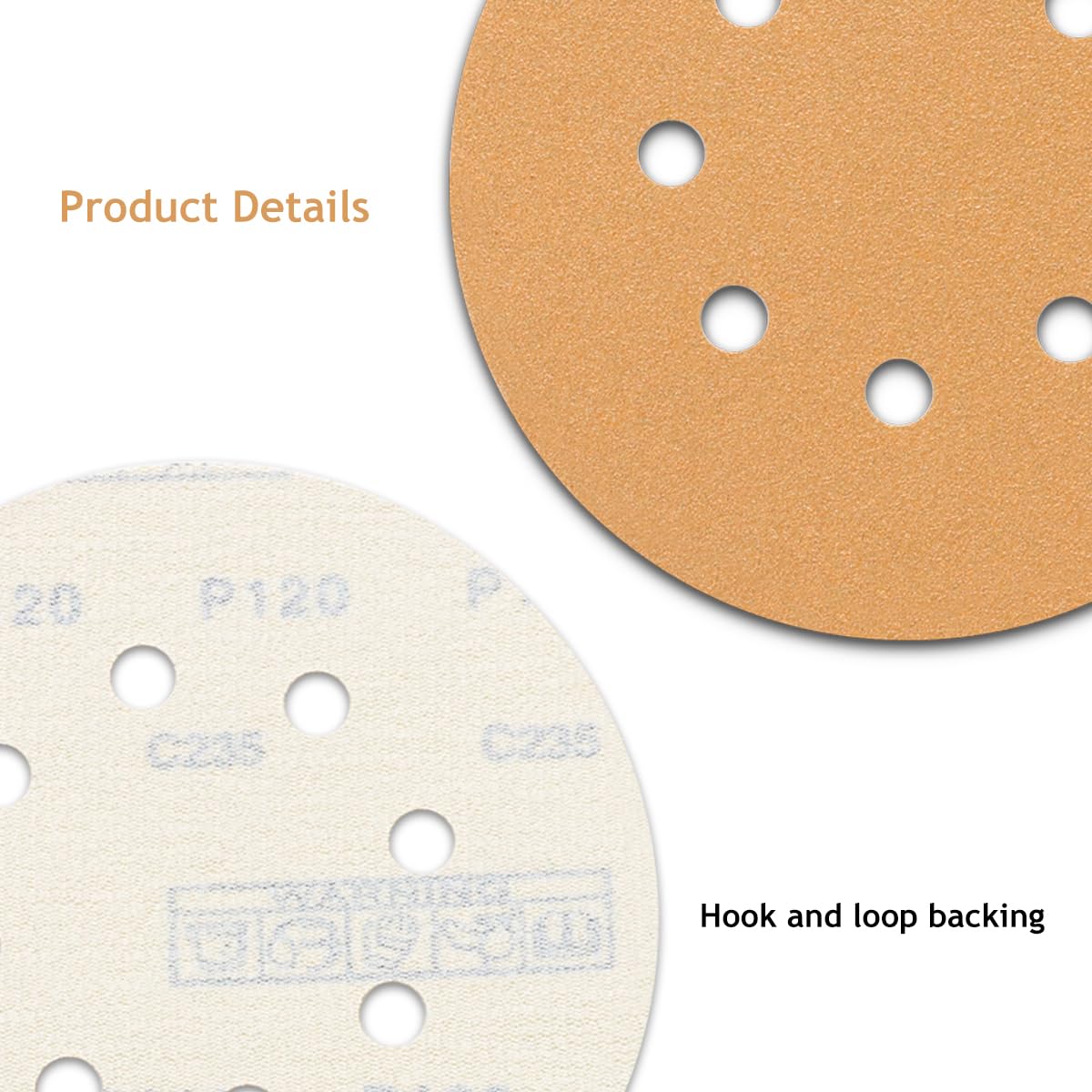 5 Inch Sanding Discs - 50 Pack 120 Grit -5 5 Inch Sanding Discs - 50 Pack 120 Grit -5