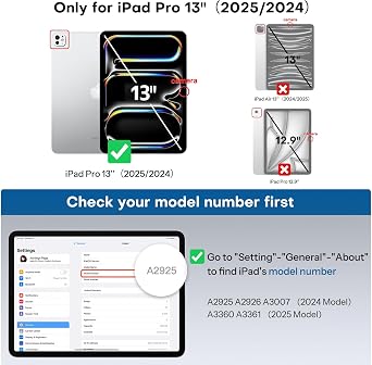 SPARIN 2+2 Pack Screen Protector for iPad Pro 13 inch M5/M4 (2025/2024-8th 7th generation)+ Camera Lens Protector, Tempered Glass with Alignment Frame/Case Friendly/Apple Pencil Pro support