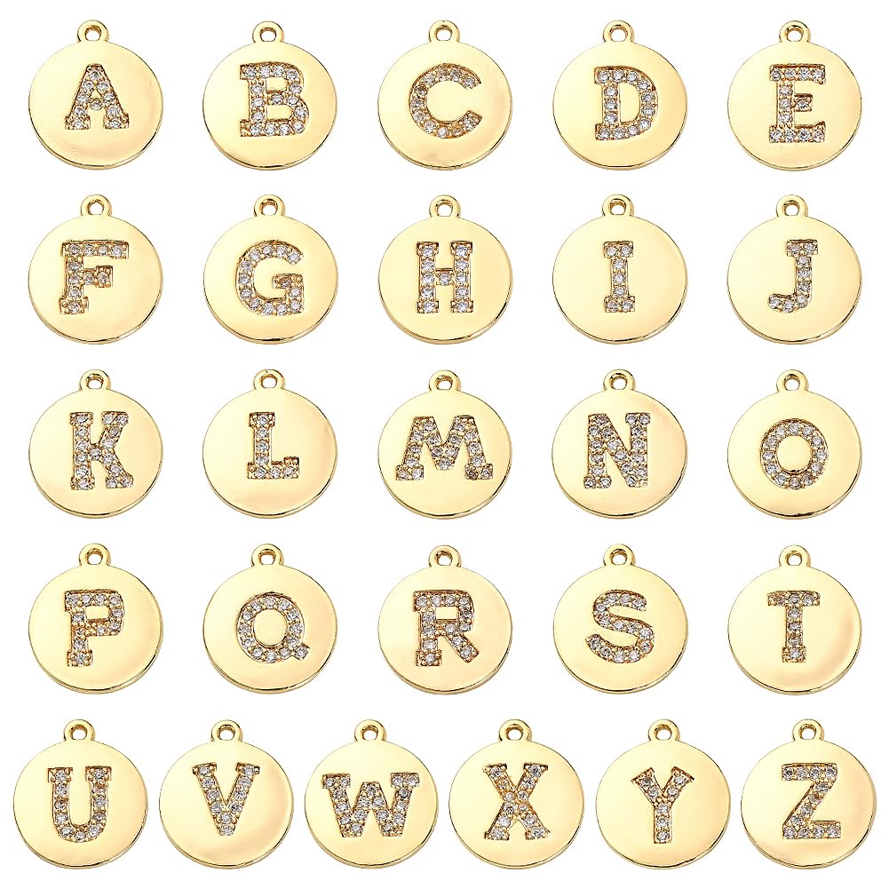 Breloques en Plaqué Or 18 carats alphabet de A à Z pour création de bijoux DIY