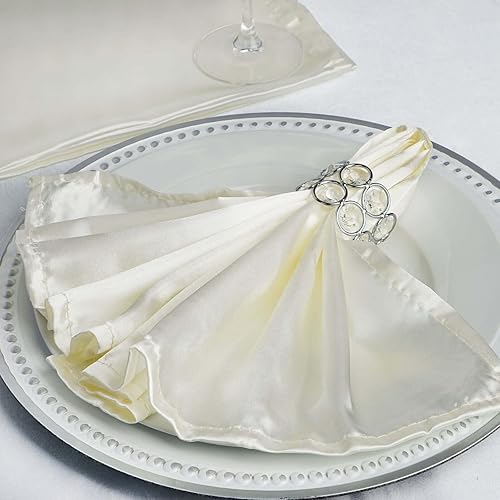 Miniatura 37 de Efavormart - Paquete de 5 servilletas de satén sin costuras, resistentes a las arrugas, 20 x 20 pulgadas