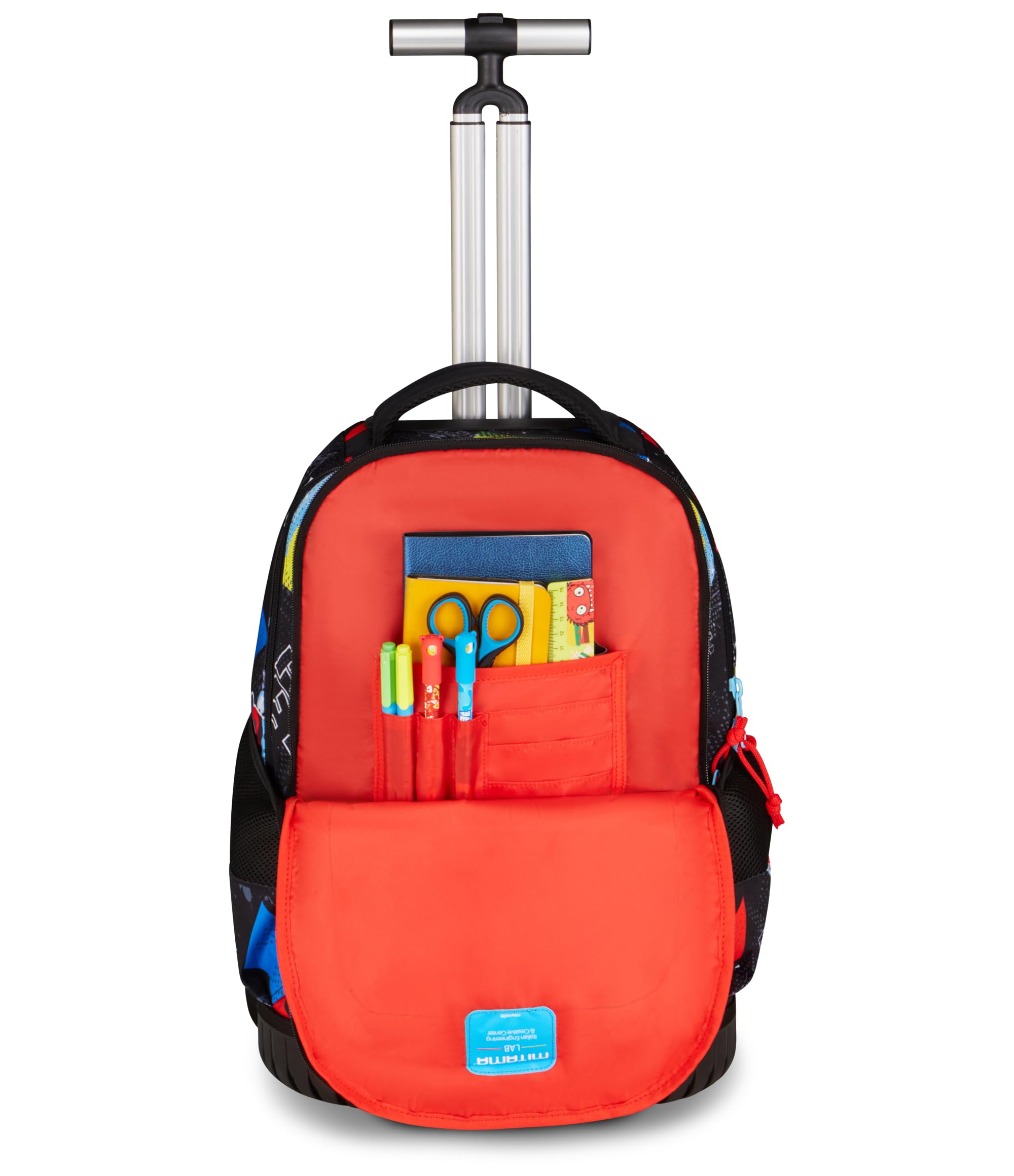 Mitama Zaino Trolley Run Maxi SmartPlay, Spallacci a scomparsa, Bambini e Bambine, Tasca Porta Borraccia, Doppio uso, nero