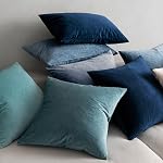MIULEE Boîte de 2 Velvet Soft Solide Décoratif Couvertures d'oreillers Coussin carré Cases pour Canapé Couch Chambre à coucher Living Room Car Home Decor 18 x 18 1 cm 45 x 45 cm Bleu foncé