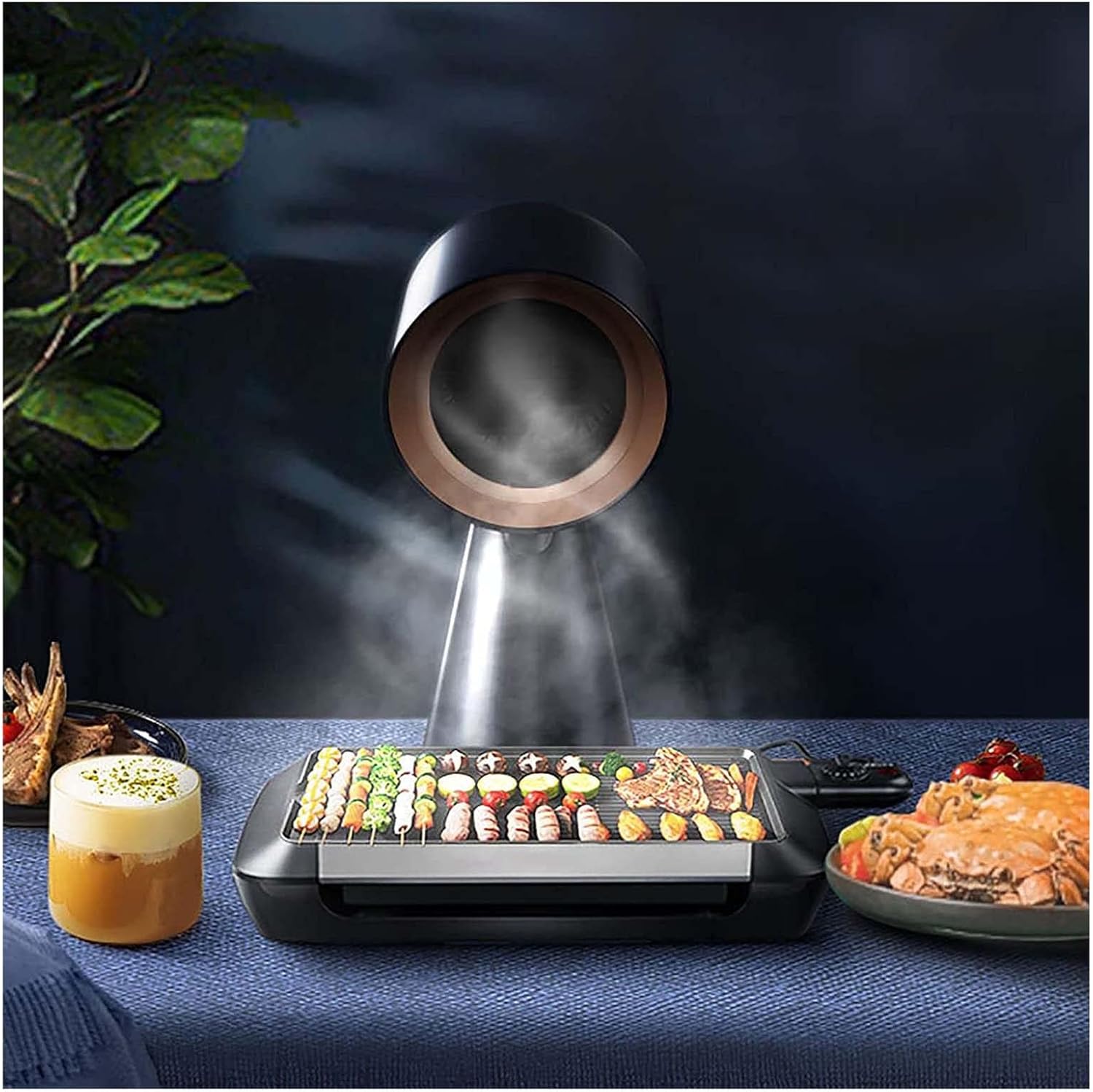 Desktop Cooker Hood,Kitchen Cooker Hood Chimney Extractor Fan with 2 Gears Mode,Easy To Clean, Low Noise, Suitable for home, kitchen