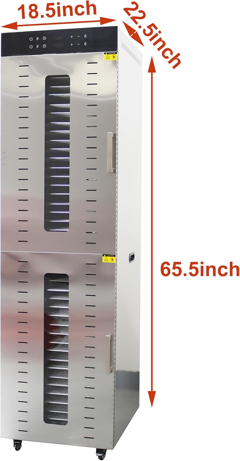 TECHTONGDA 40 Layers Commercial Food Dehydrator Dryer Stainless Steel Air Dry Machine Fruit Vegetable Pet Meat 220V