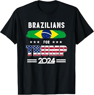 Brazilians for Trump 2024 Brazil Flag Patriotic Supporter T-Shirt