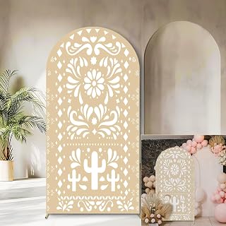 Mexican Cielito Lindo Arch Backdrop Cover Talavera Party Decoration,4x7.2ft