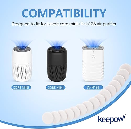 Miniatura 2 de KEEPOW Paquete de 30 almohadillas aromáticas compatibles con el purificador de aire LEVOIT Core MiniLV-H128, almohadillas de aceite esencial de