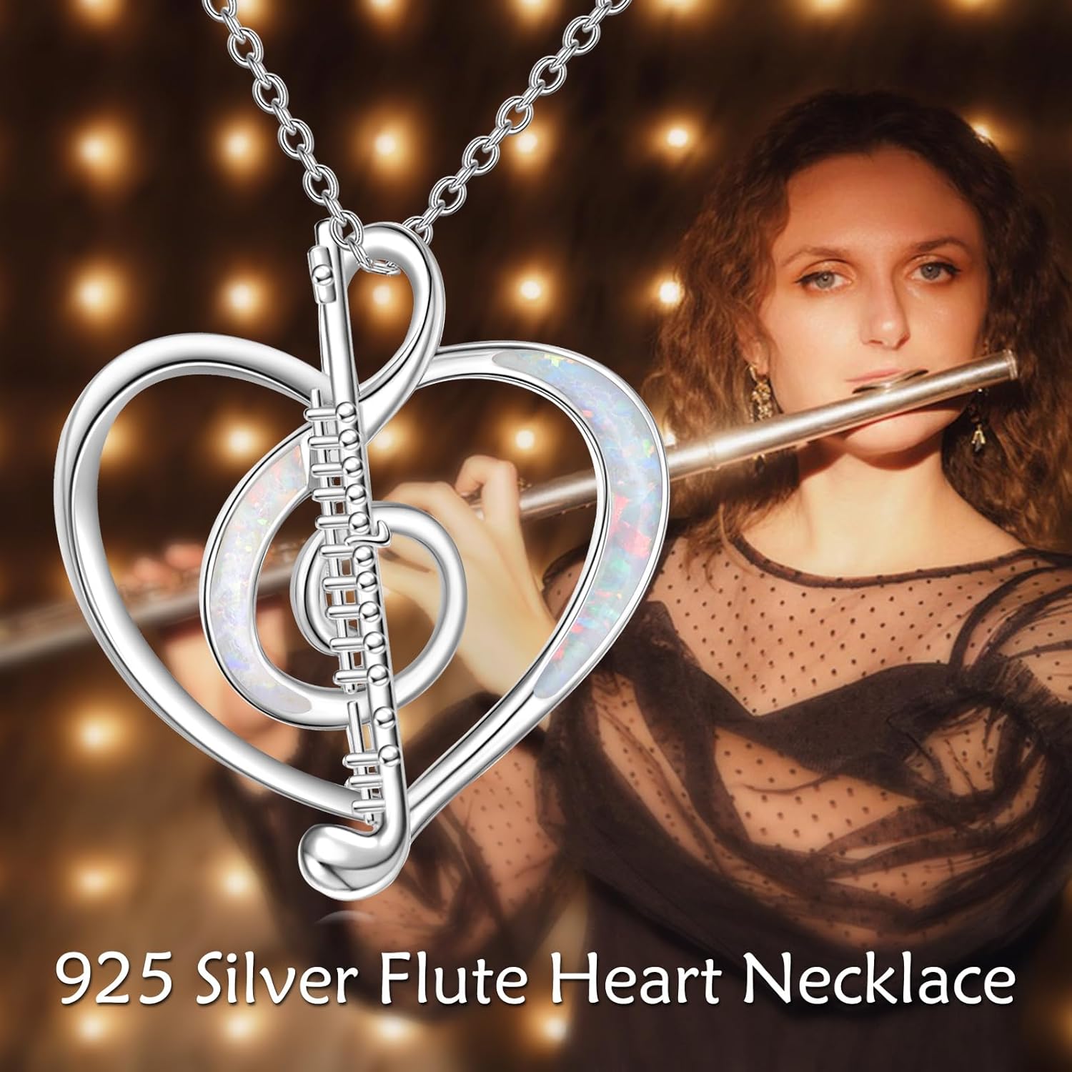 YAFEINI 925 Sterling Silver Daisy/Flute/Music Note/Guitar/Eight Ball/Golf Necklace Flower/Music Pendant Jewelry for Women - Image 6