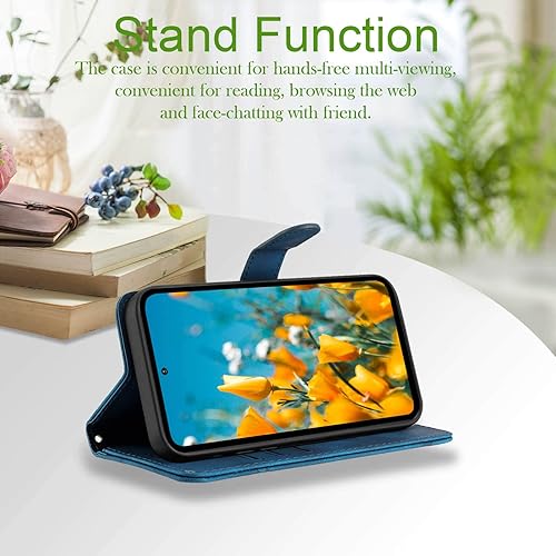 Miniatura 4 de Funda para Galaxy S21, tarjetero, correa para la muñeca, soporte, cierre magnético, funda con patrón de piel sintética, protección a prueba de