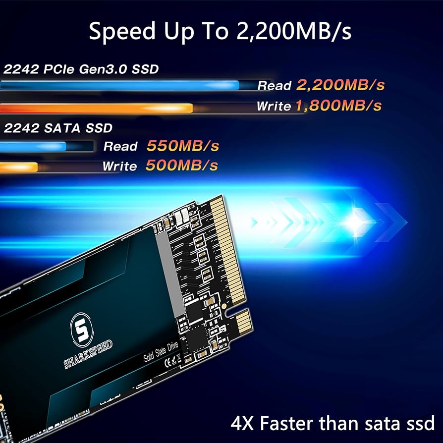 Amazon | SSD 1TB M.2 2242 NVMe S SHARKSPEED PCIe Gen3.0x4