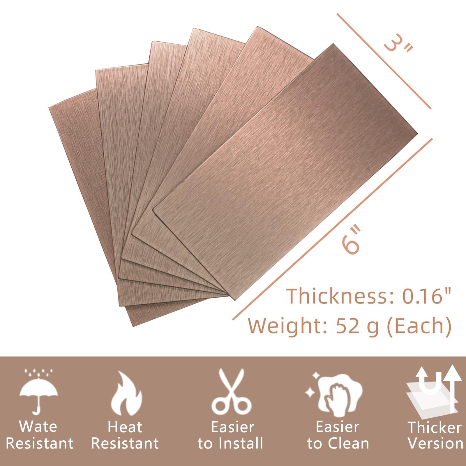 Aluminum Peel and Stick Backsplash Panels - 3