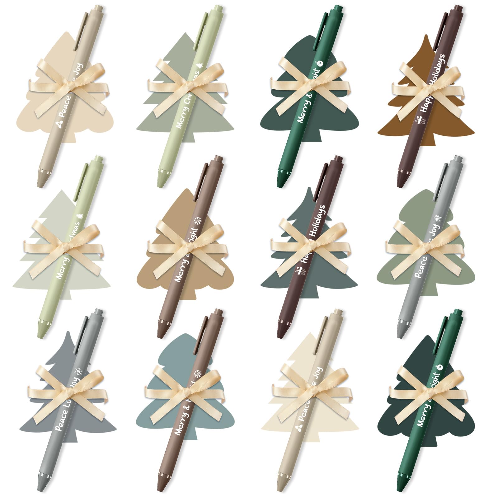 Lot de 96 notes adhésives et stylos de Noël, 48 blocs-notes, 48