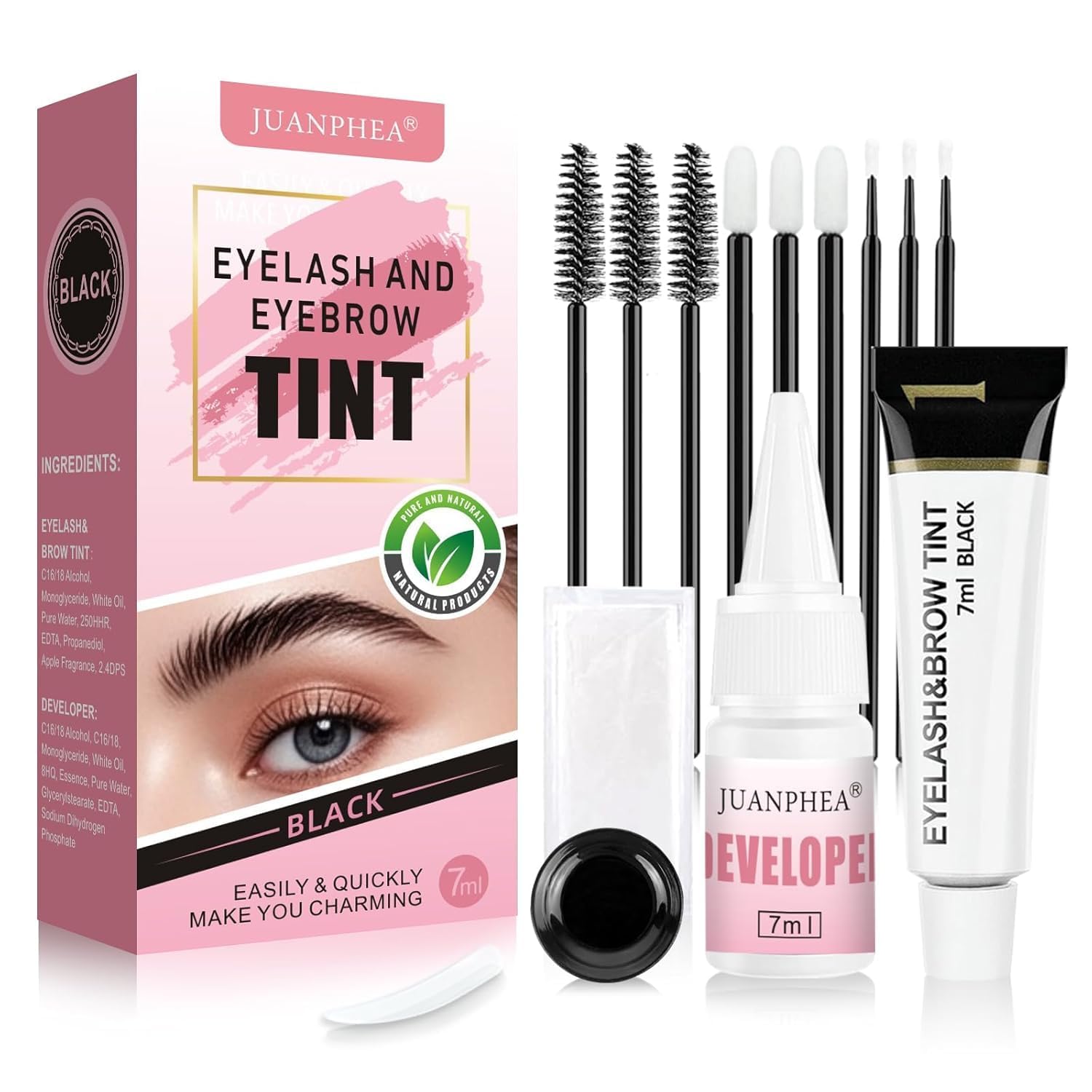 Lash & Brow Color Kit – Black, Professional Results, DIY Salon at Home, 7ml