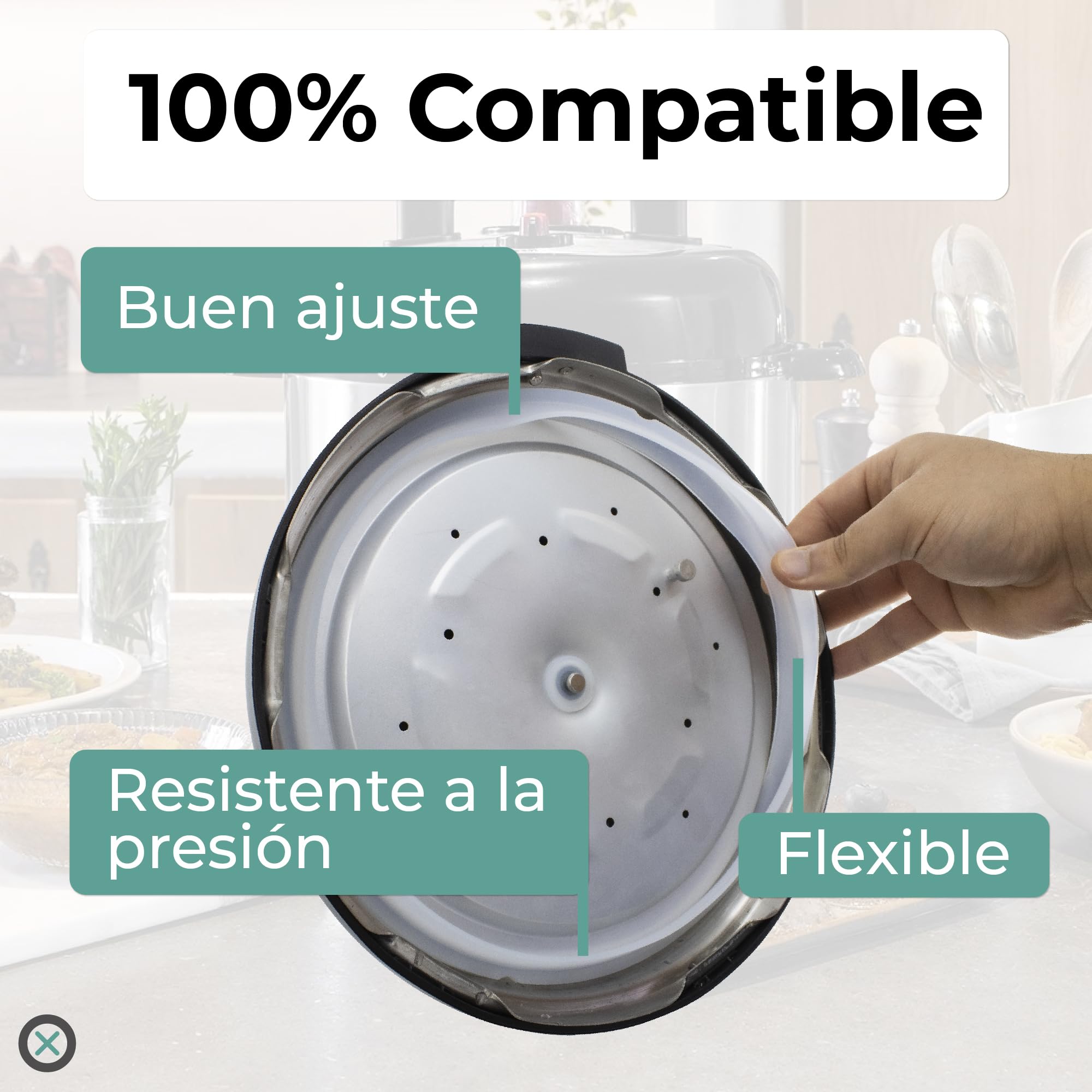 Pack 5 Gomas de Silicona para Ollas GM Compatible Series B C D E F G H Cocimix Diámetro 22 cm 5-6L Junta de Sellado