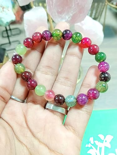 Miniatura 6 de Pulsera elástica de cuentas redondas de azabache, natural, metafísico, A+, folleto gratuito, regalo curativo, pulsera de cristal con piedras