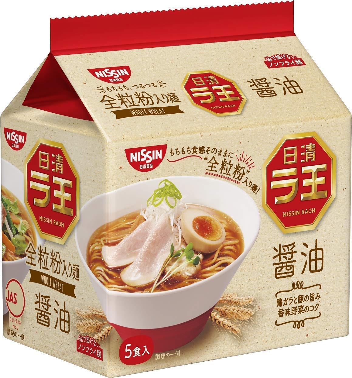 Nissin - Raoh Japanese Instant Ramen Noodles Soy Sauce Taste 17.1oz/510g (for 5 Bowls)